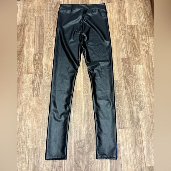 Lulus Black Vegan Leather Leggings - Picture 3 of 3